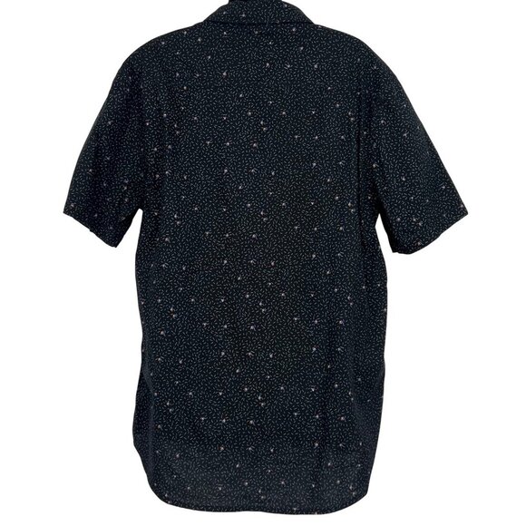 Quiksilver Men Short Sleeve Button Up Shirt Black Regular Fit Large L Surf EUC - Picture 4 of 7